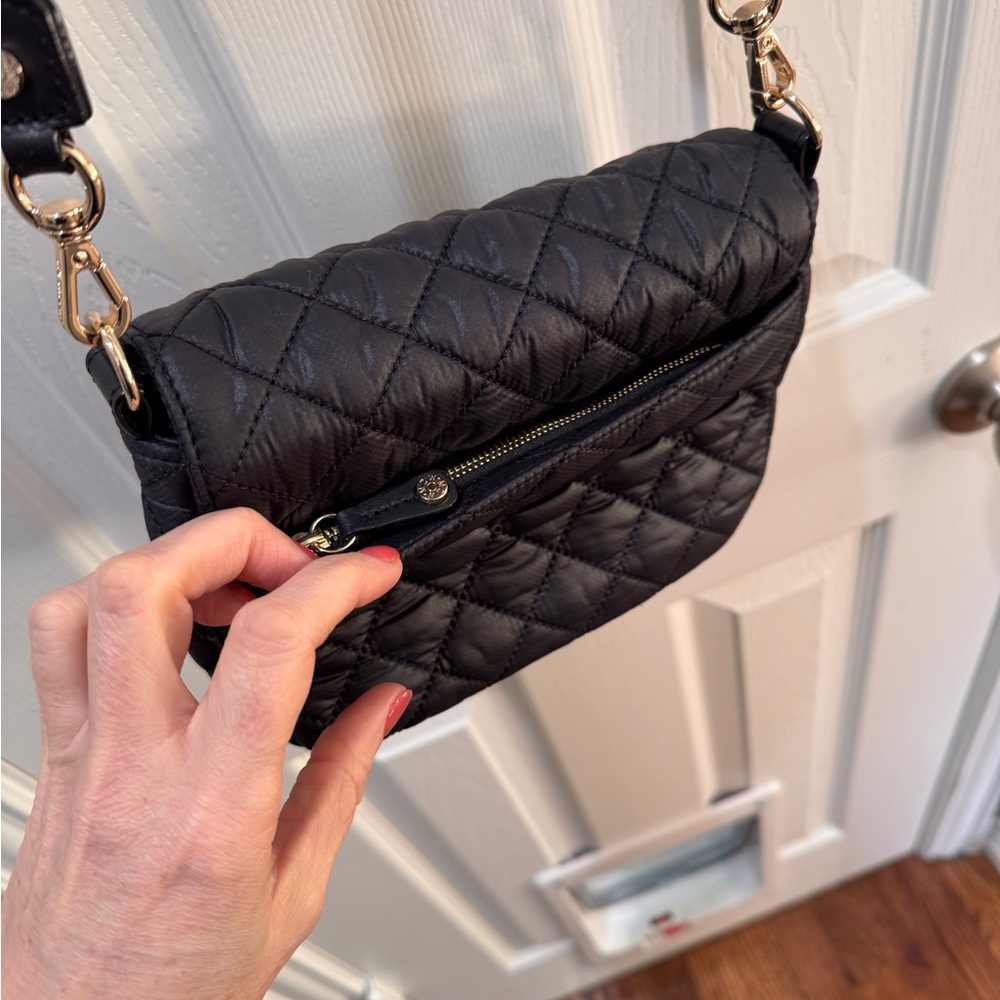 Black Quilted Crossbody Bag - Picture 4 of 5